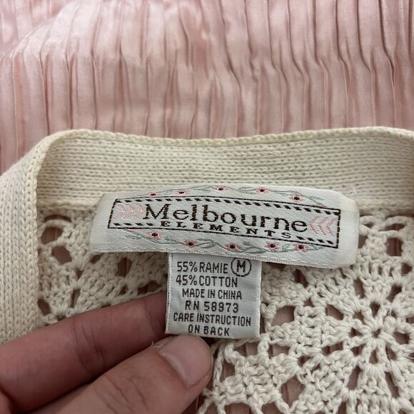 Melbourne Elements Women’s Crotchet Lightweight Cardigan Size M - Picture 3 of 8